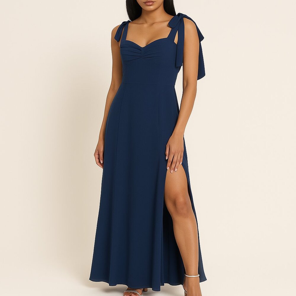 Alexia Admor Arya Sweetheart Tie Sleeve Navy Dress, 6